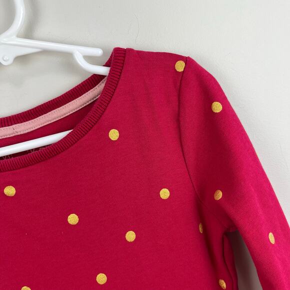 Mini Boden Gold Foil Polka Dot Twirly Skater Dress 6-7 - Picture 3 of 5